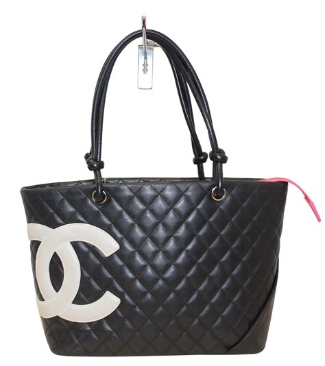 Black Large Quilted Leather Tote Bag 